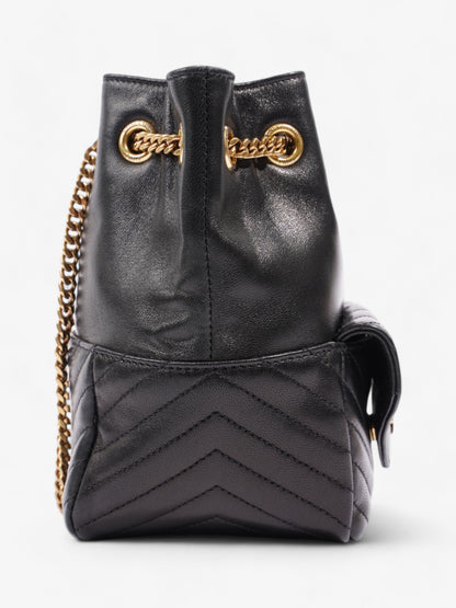 Saint Laurent Monogram Bucket Bag Black Matelasse Leather Mini