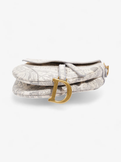 Christian Dior Saddle Bag Grey Oblique Cotton