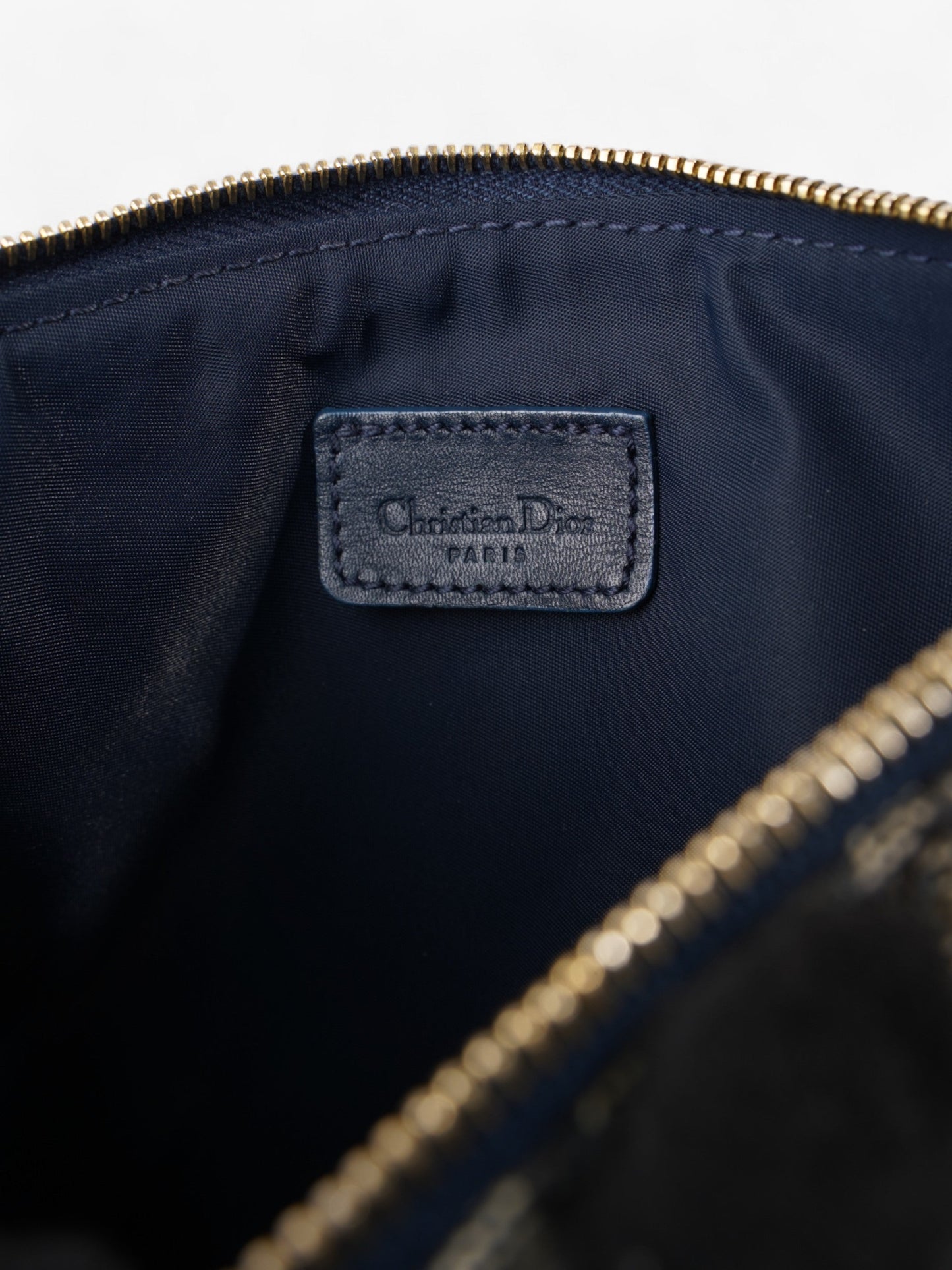 Christian Dior Saddle Pochette Blue Oblique Canvas Mini