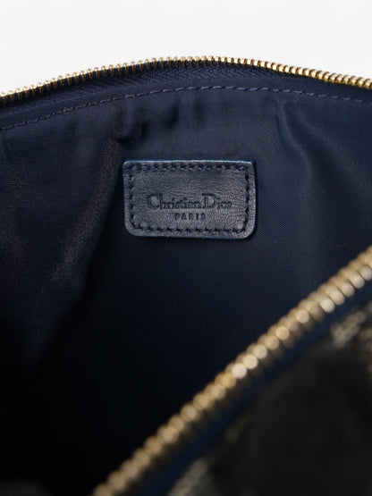 Christian Dior Saddle Pochette Blue Oblique Canvas Mini