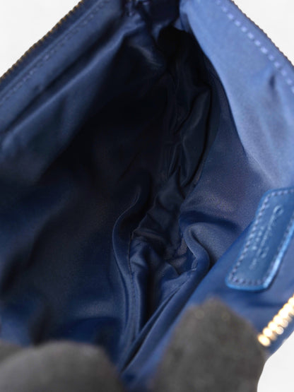 Christian Dior Saddle Pochette Blue Oblique Canvas Mini