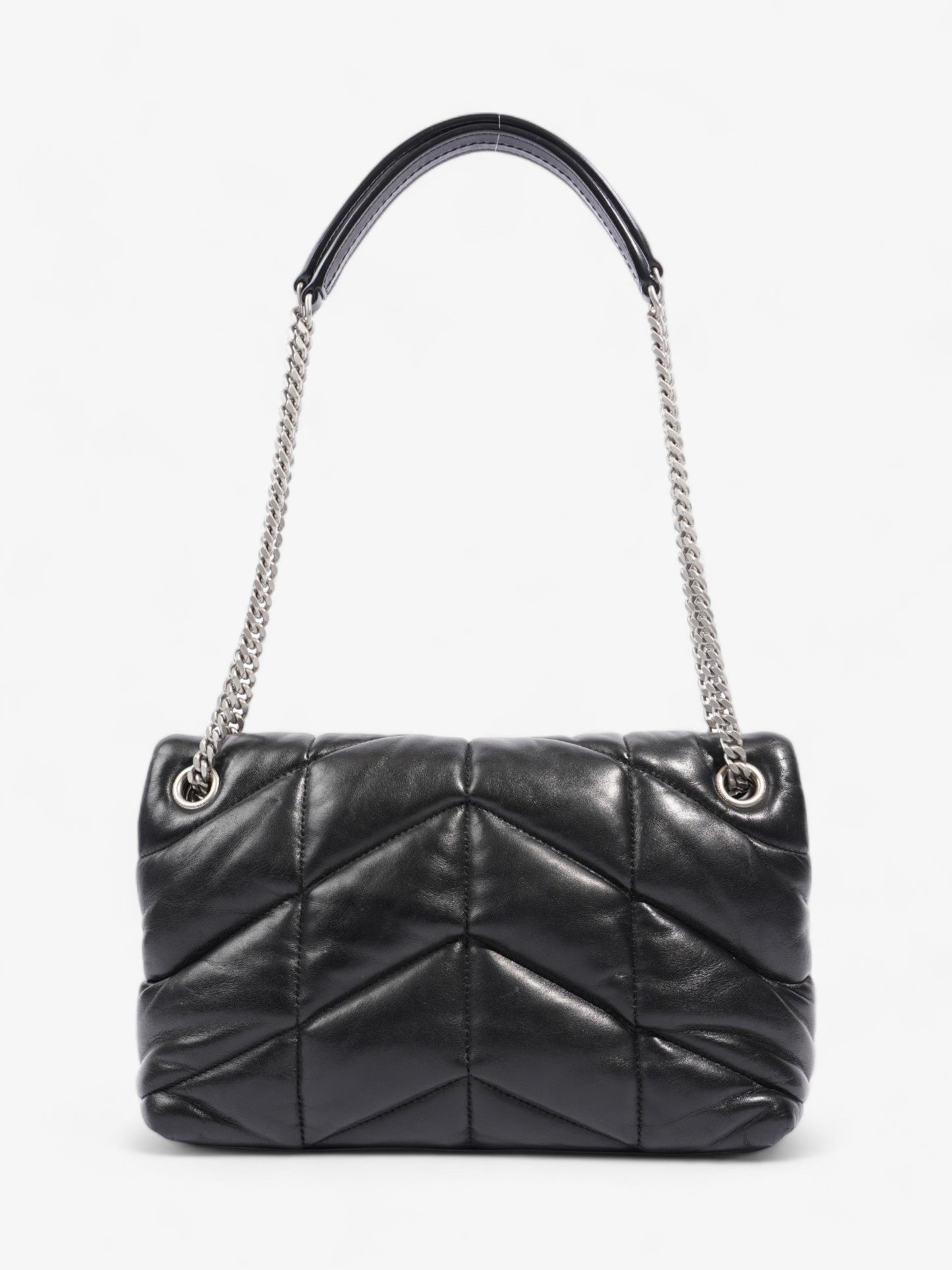 Saint Laurent Lou Lou Puffer Black Lambskin Leather Small