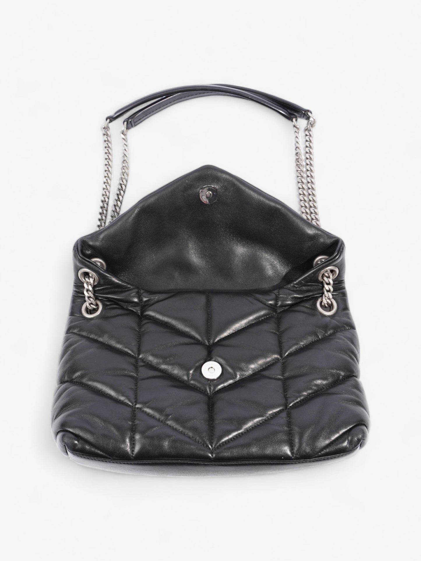 Saint Laurent Lou Lou Puffer Black Lambskin Leather Small