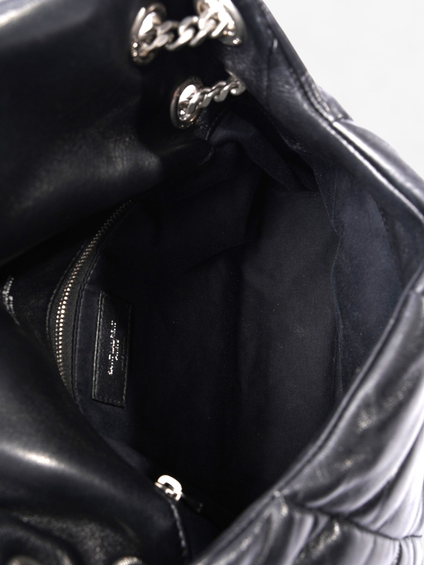 Saint Laurent Lou Lou Puffer Black Lambskin Leather Small