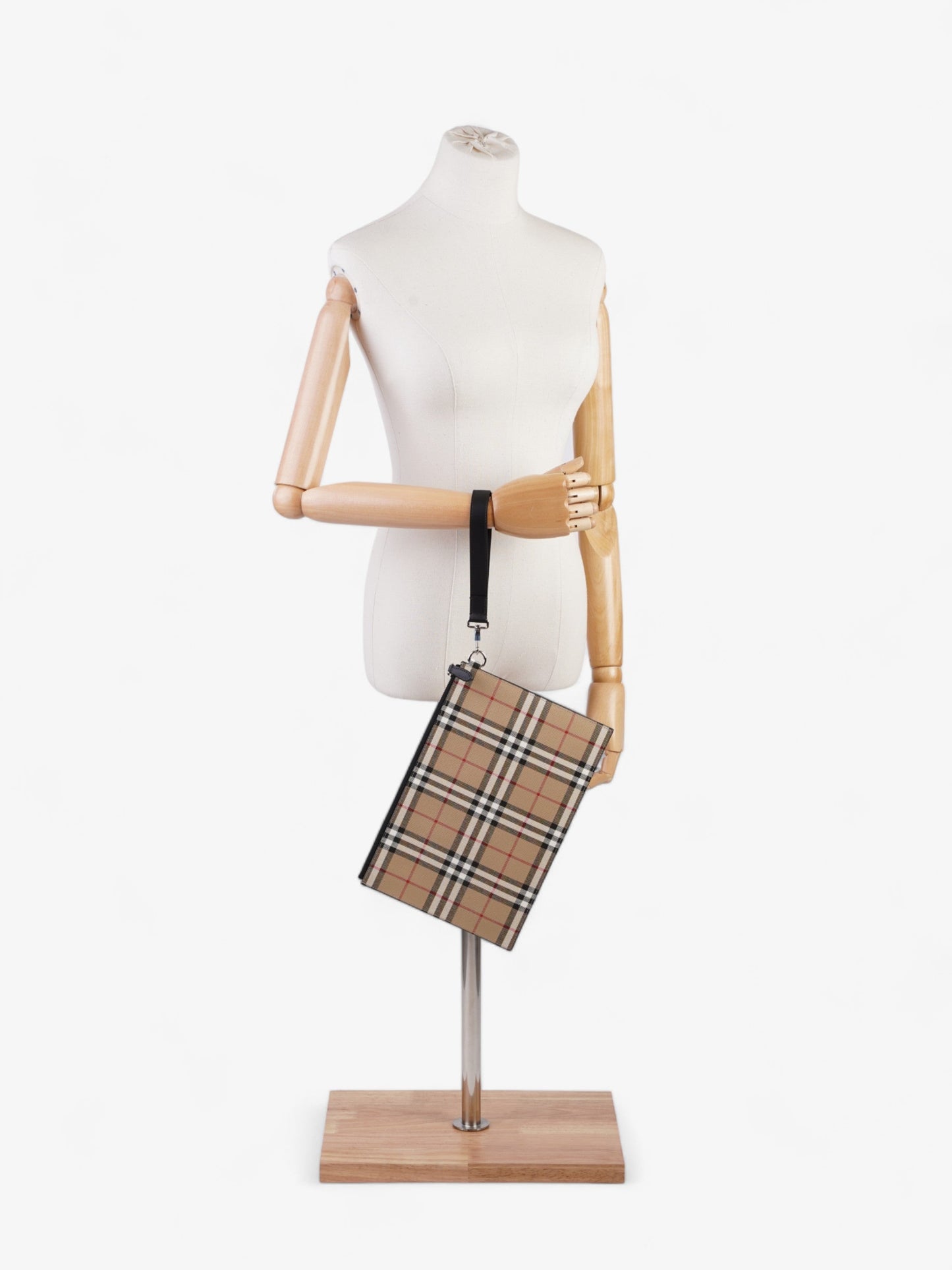 Burberry Check-Print Clutch Vintage Check Cotton