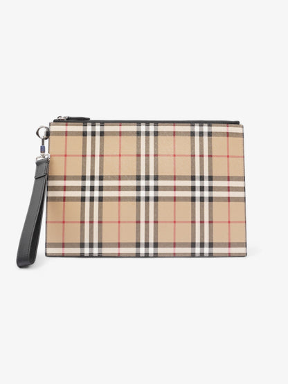 Burberry Check-Print Clutch Vintage Check Cotton
