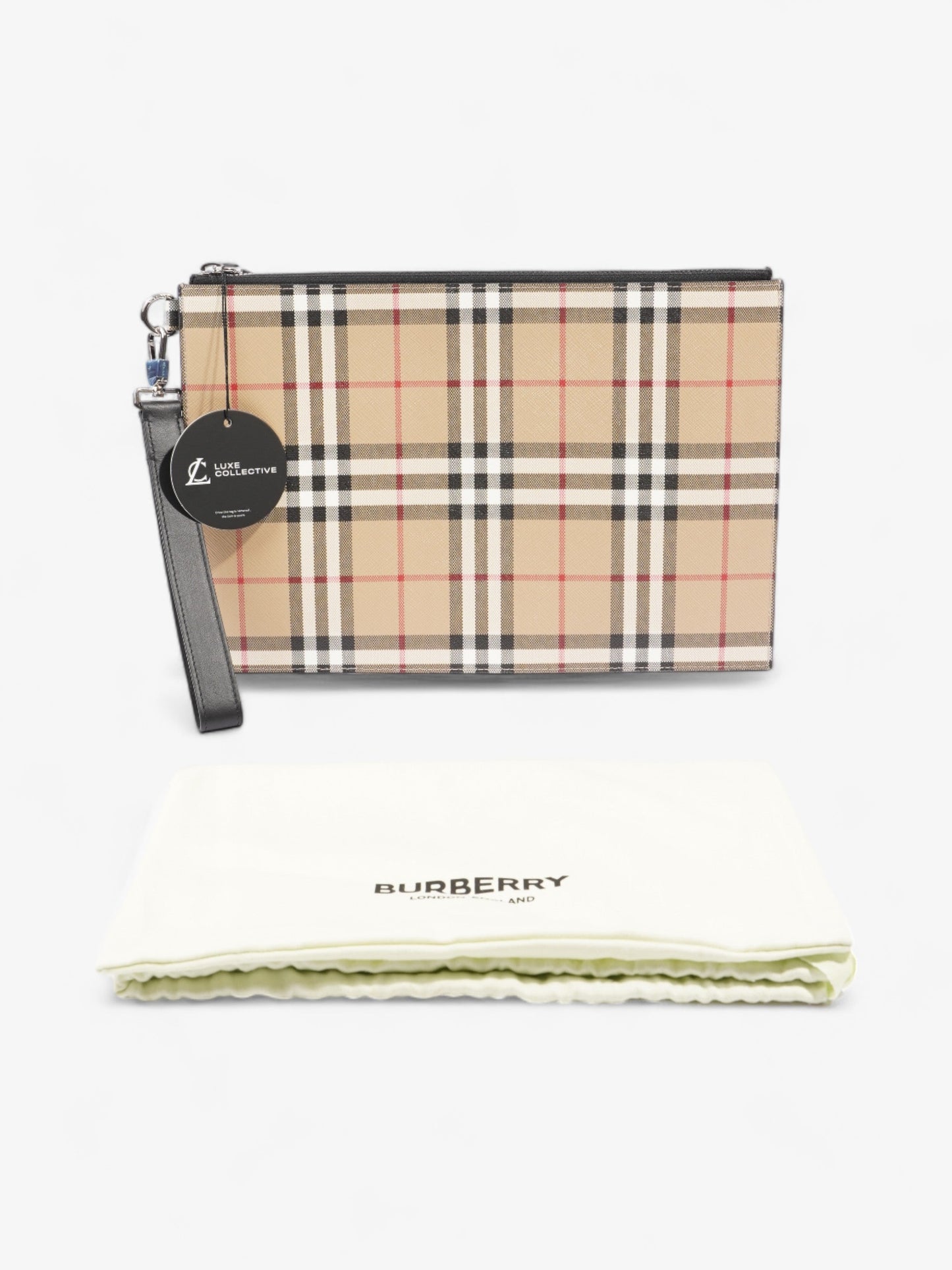 Burberry Check-Print Clutch Vintage Check Cotton