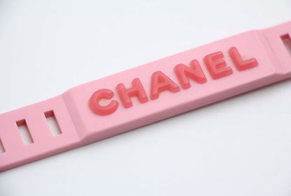 Chanel Vintage 99P Rubber Pink with Peach Wording Bracelet