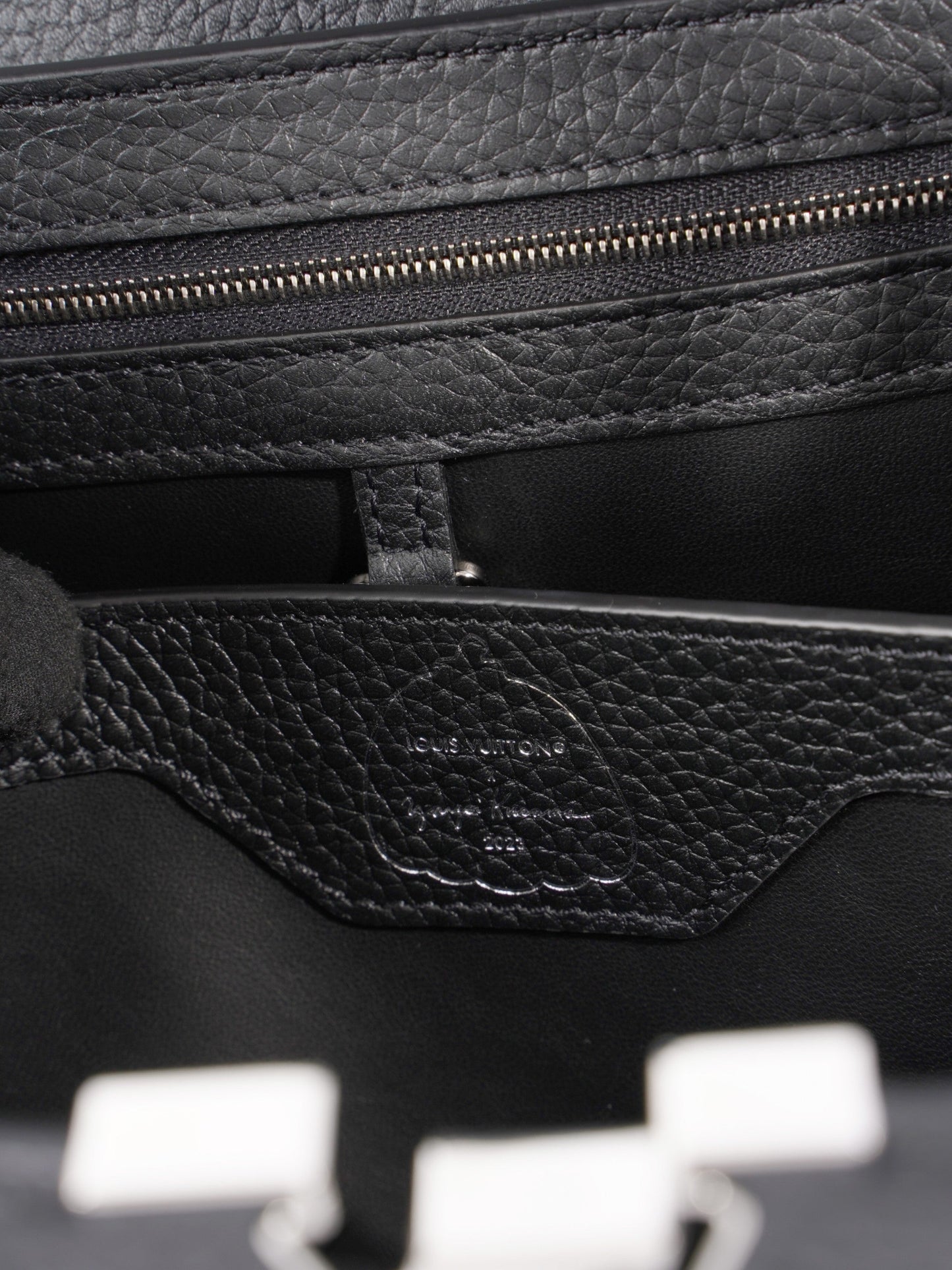 Louis Vuitton X Yayoi Kusama Narcissus Garden Capucines MM Black Leather