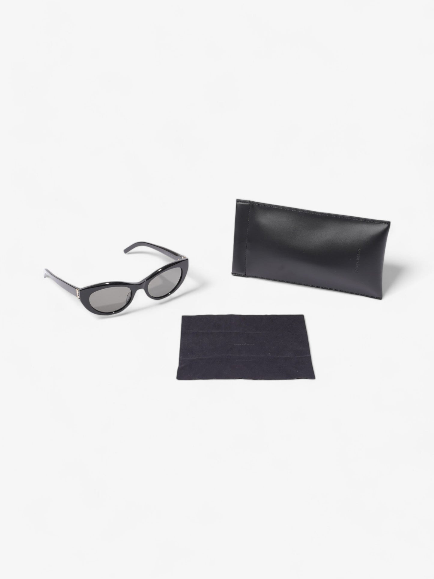 Saint Laurent YSL Cat Eye Sunglasses Black / Gold Acetate 140mm