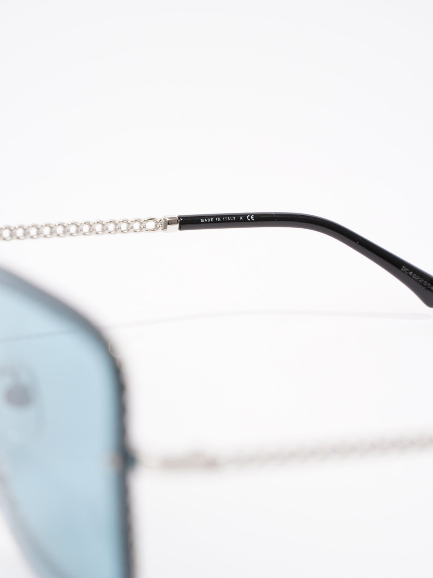 Chanel Chain Detailed Sunglasses with Double Chain Blue / Silver Acetate 140mm