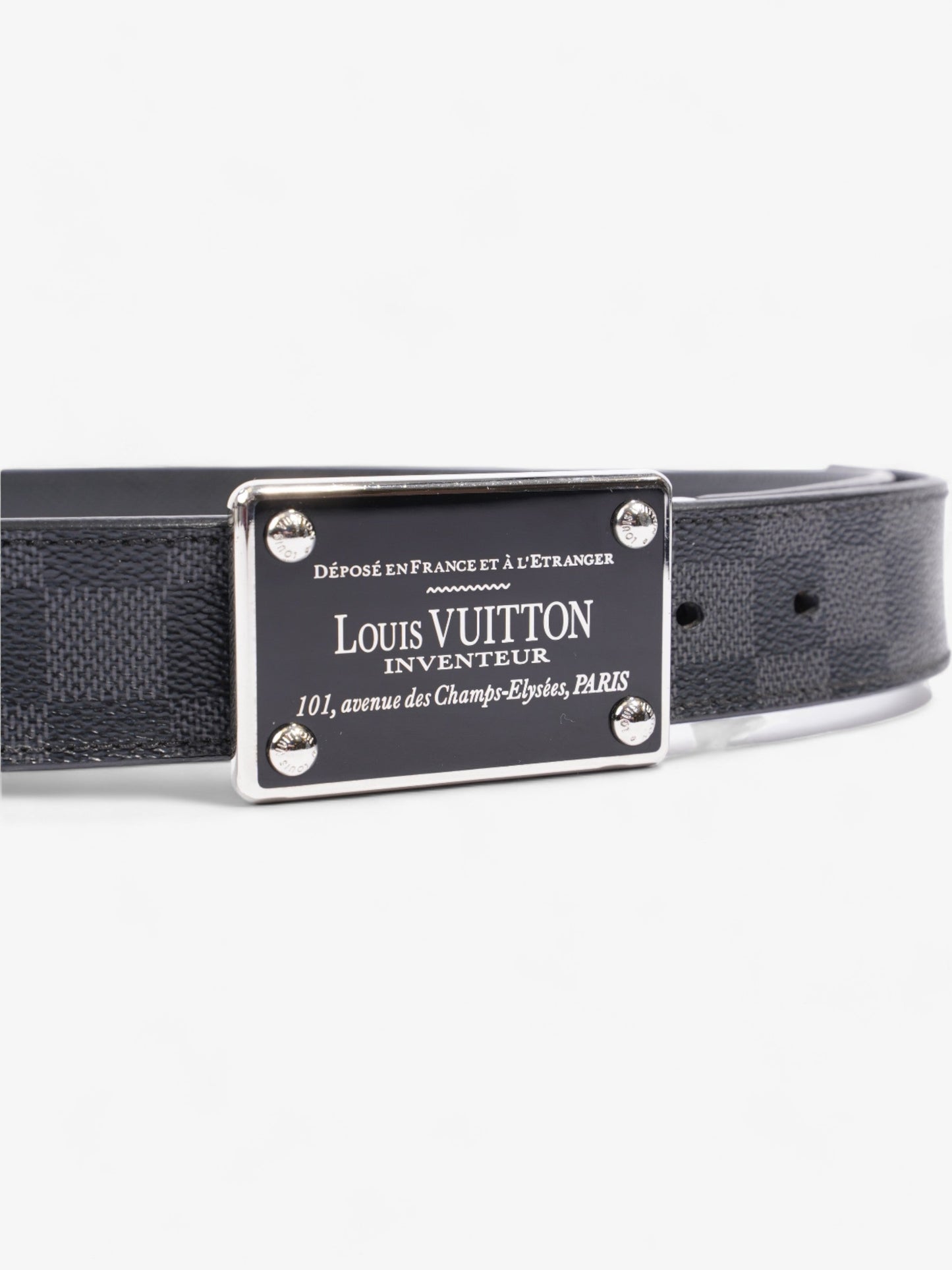 Louis Vuitton Inventeur Reversible Belt Damier Graphite Leather 95cm / 38"
