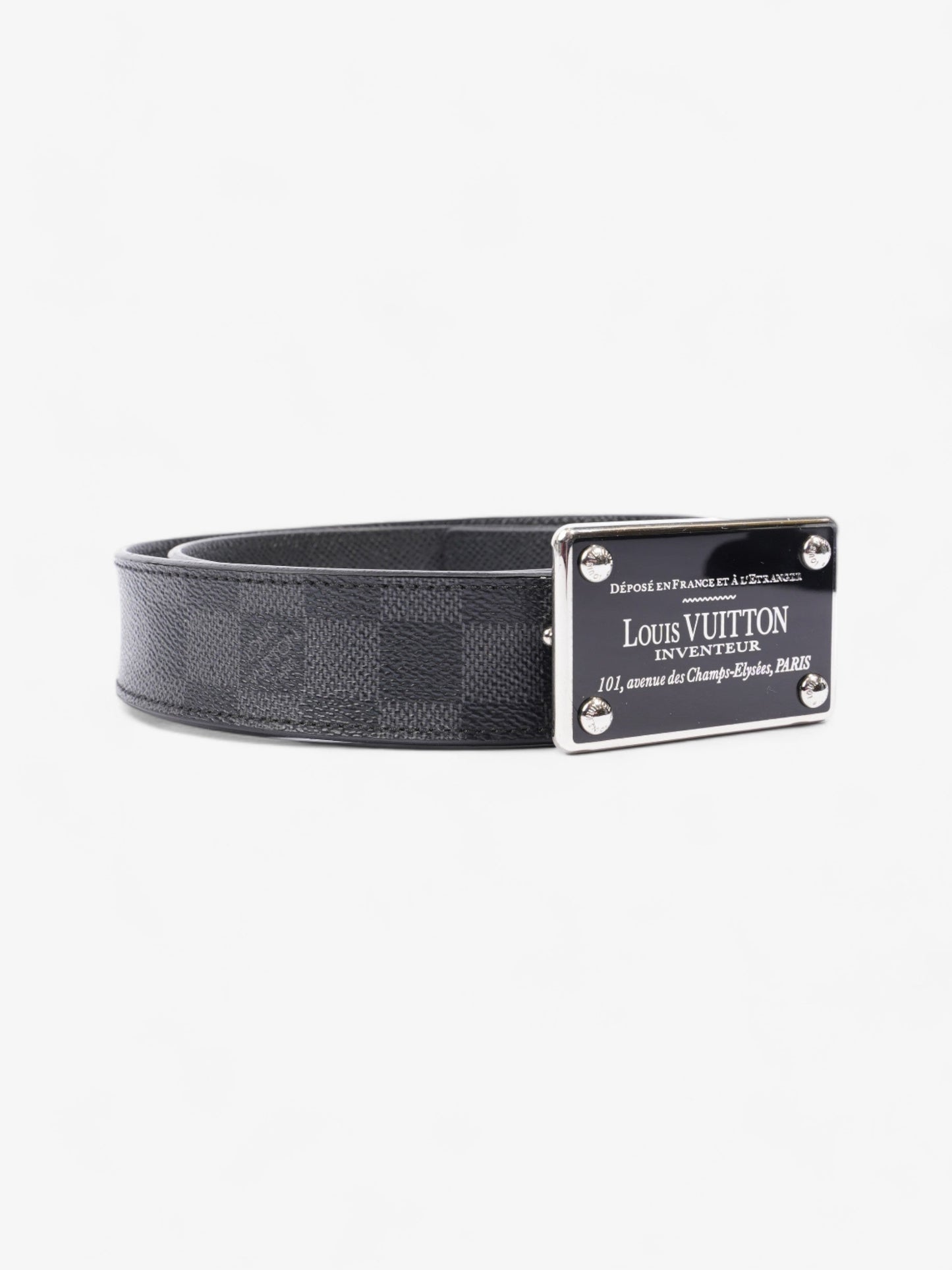 Louis Vuitton Inventeur Reversible Belt Damier Graphite Leather 95cm / 38"