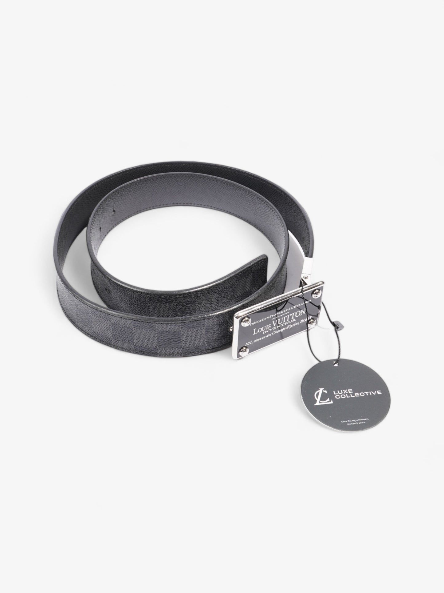 Louis Vuitton Inventeur Reversible Belt Damier Graphite Leather 95cm / 38"