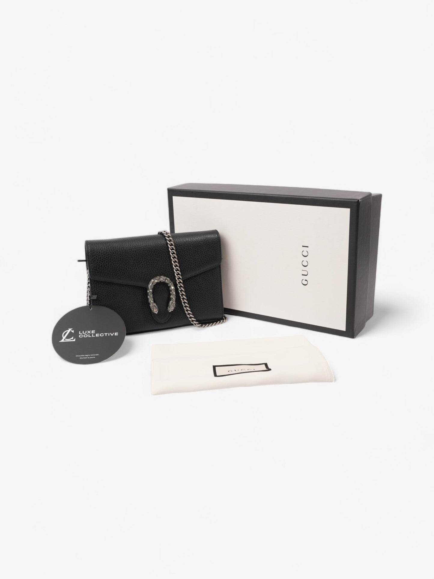 Gucci Dionysus Chain Wallet Black Leather
