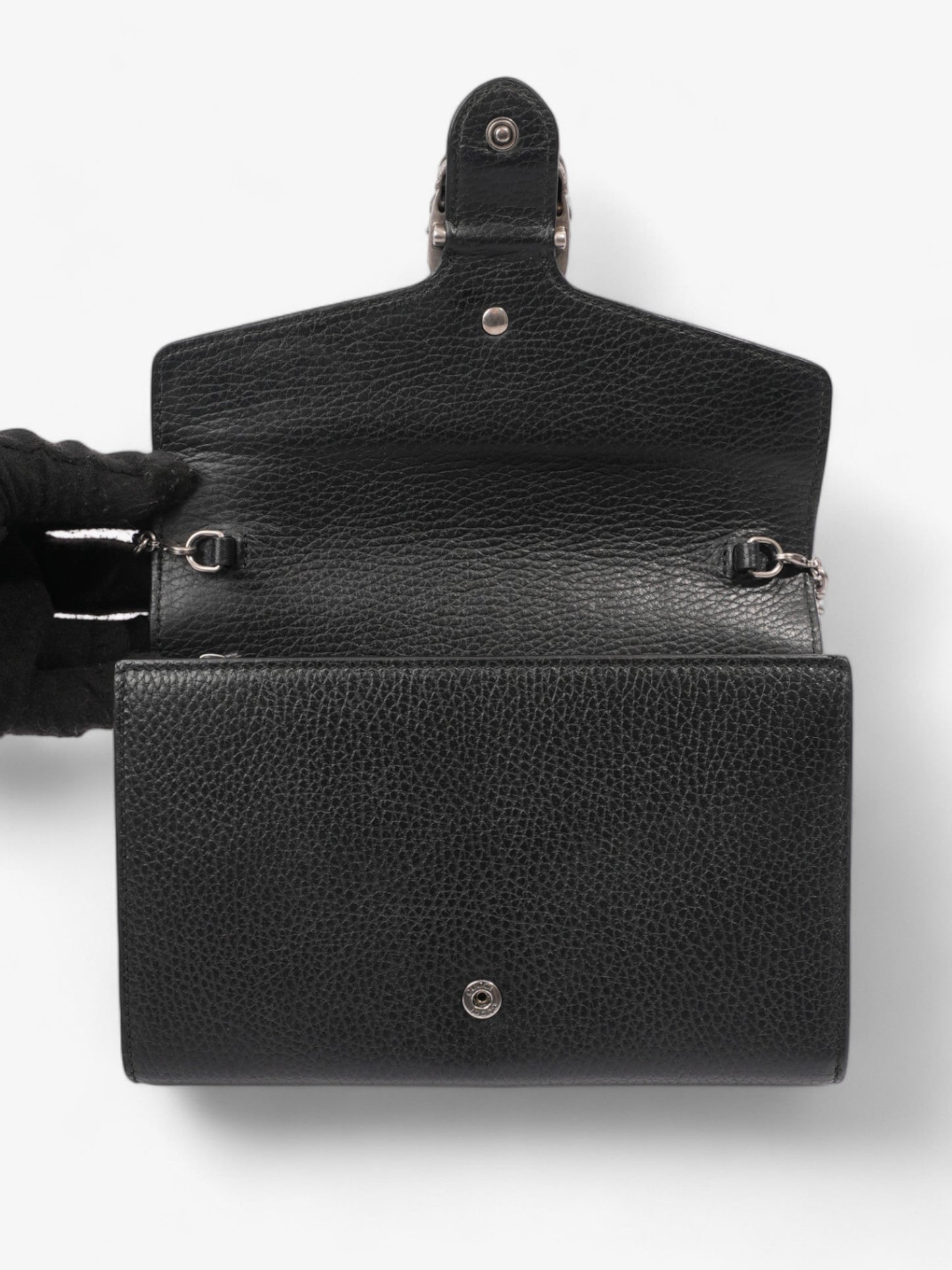 Gucci Dionysus Chain Wallet Black Leather