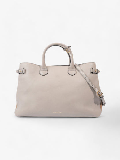 Burberry Banner Bag Grey / House Check Leather Large