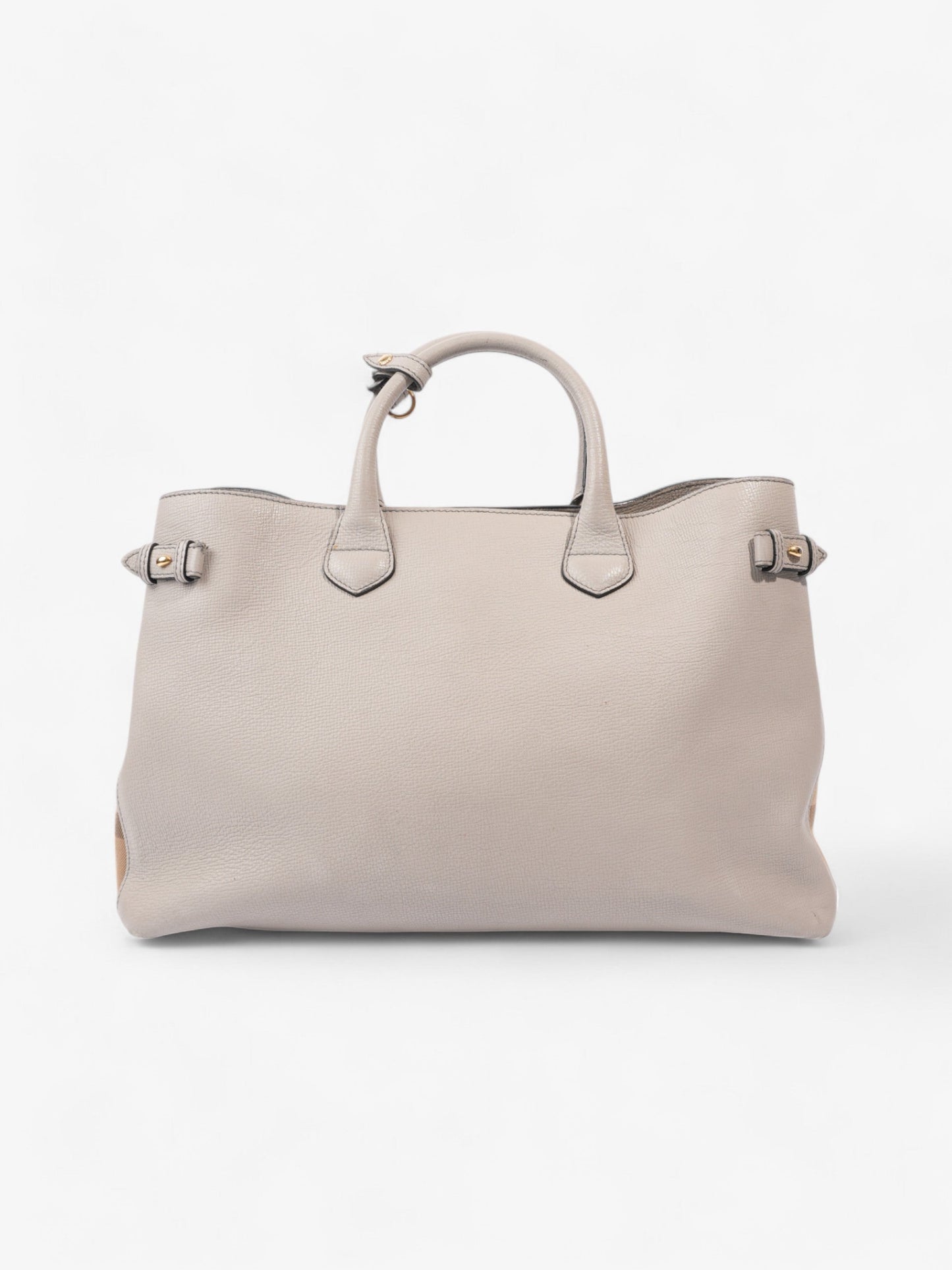 Burberry Banner Bag Grey / House Check Leather Large