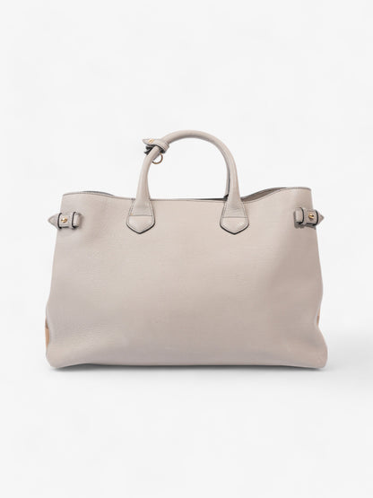 Burberry Banner Bag Grey / House Check Leather Large