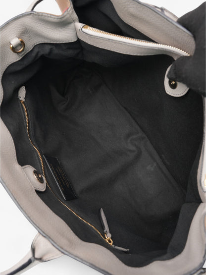 Burberry Banner Bag Grey / House Check Leather Large