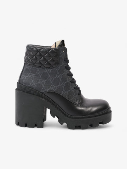 Gucci GG Trip Supreme Boots 90 Black / Grey Leather EU 37 UK 4
