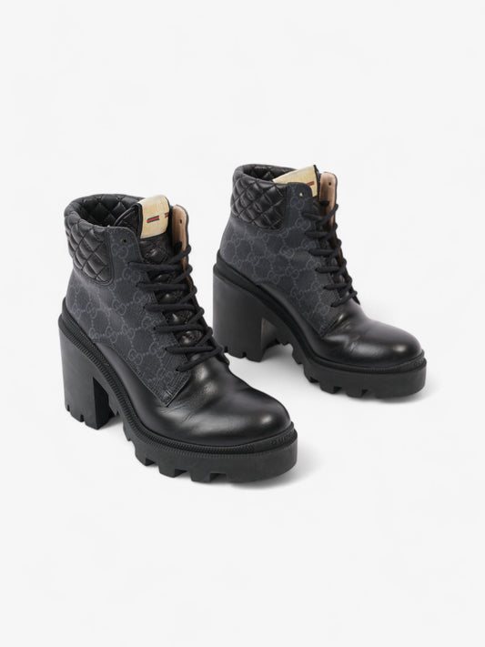 Gucci GG Trip Supreme Boots 90 Black / Grey Leather EU 37 UK 4