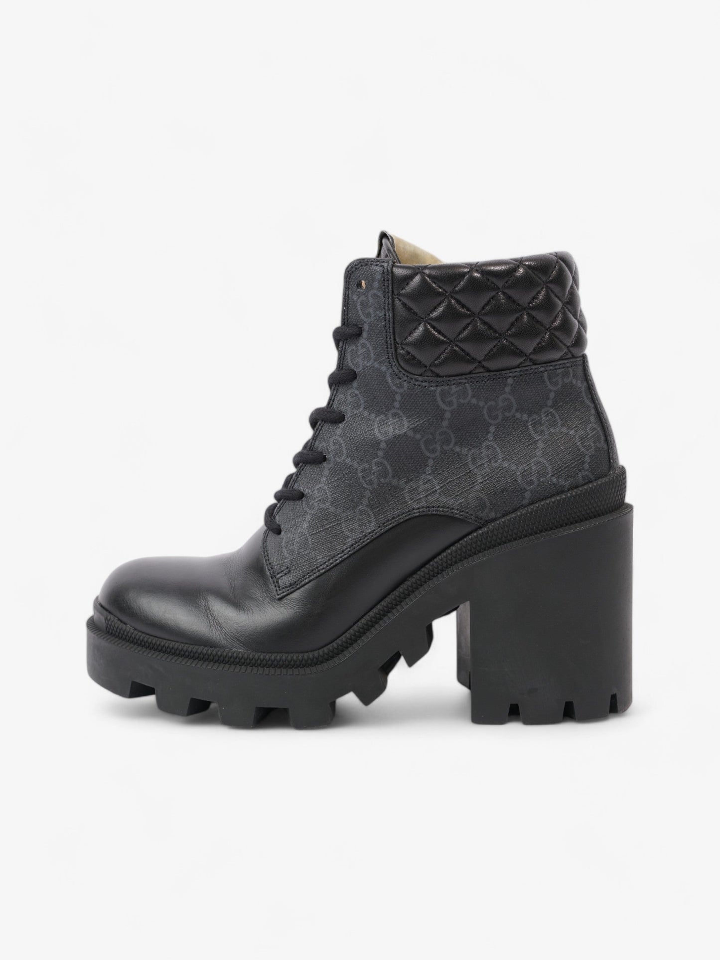 Gucci GG Trip Supreme Boots 90 Black / Grey Leather EU 37 UK 4