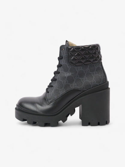 Gucci GG Trip Supreme Boots 90 Black / Grey Leather EU 37 UK 4