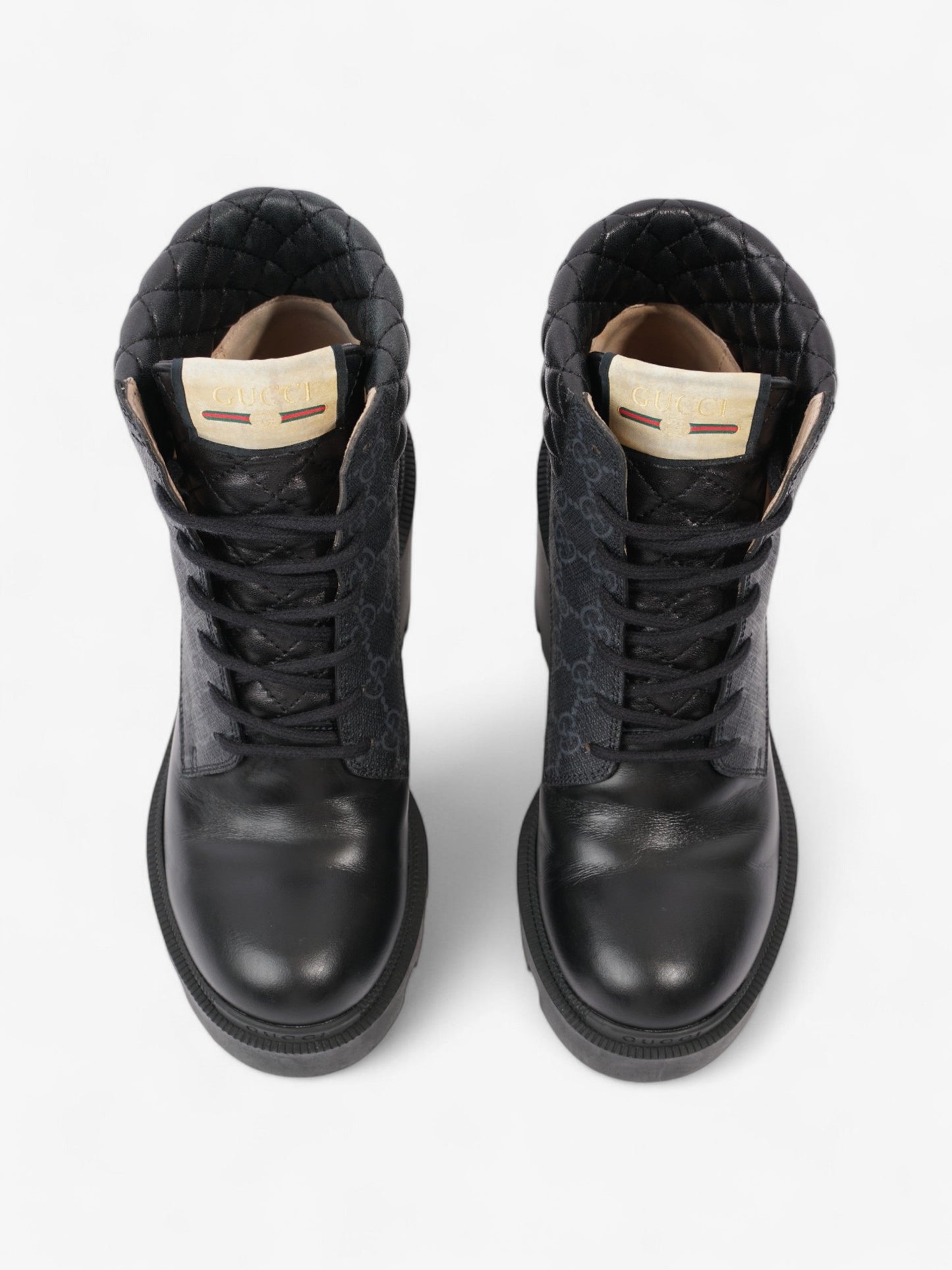 Gucci GG Trip Supreme Boots 90 Black / Grey Leather EU 37 UK 4