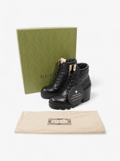 Gucci GG Trip Supreme Boots 90 Black / Grey Leather EU 37 UK 4