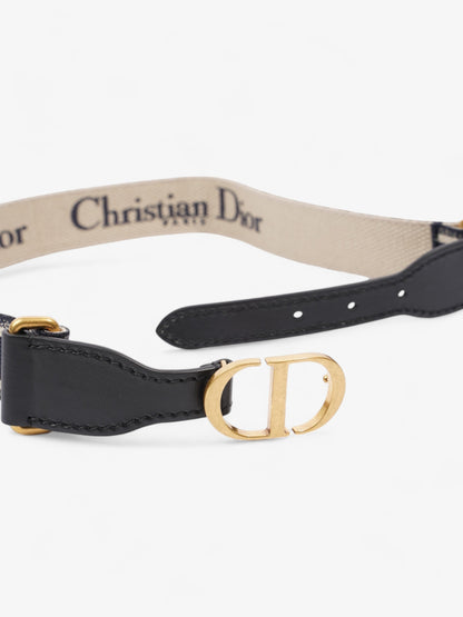 Christian Dior CD Belt Blue / Black / Gold Canvas Medium - 87.5cm