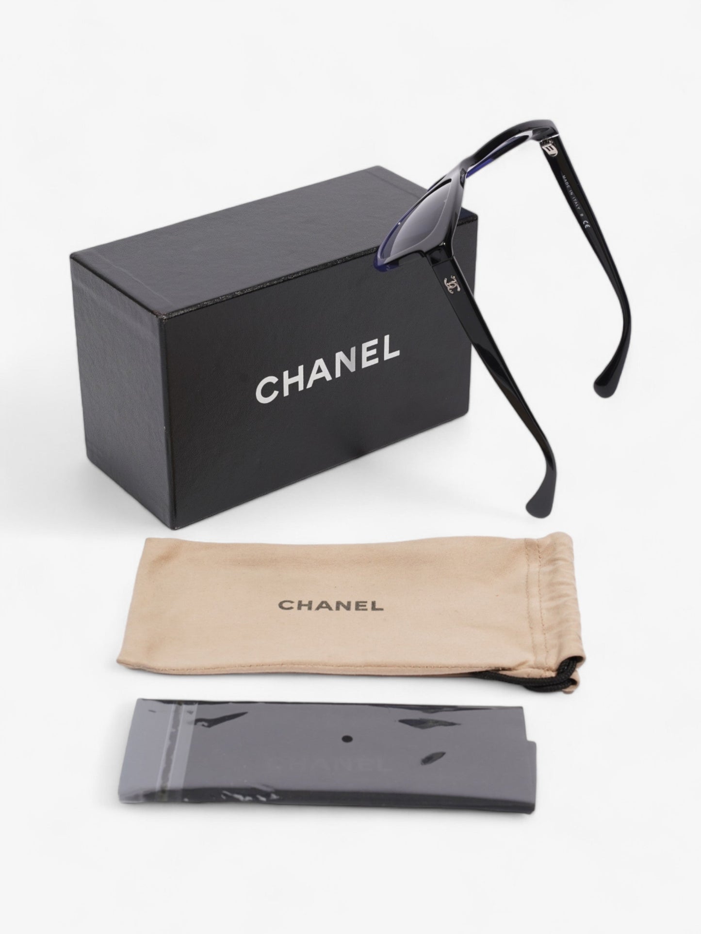Chanel Gradient Sunglasses Black / Blue Acetate 140mm