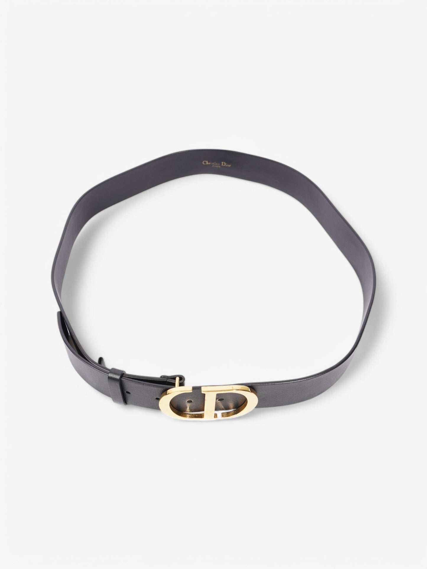 Christian Dior 30 Montaigne Belt Black Leather 95cm 38"