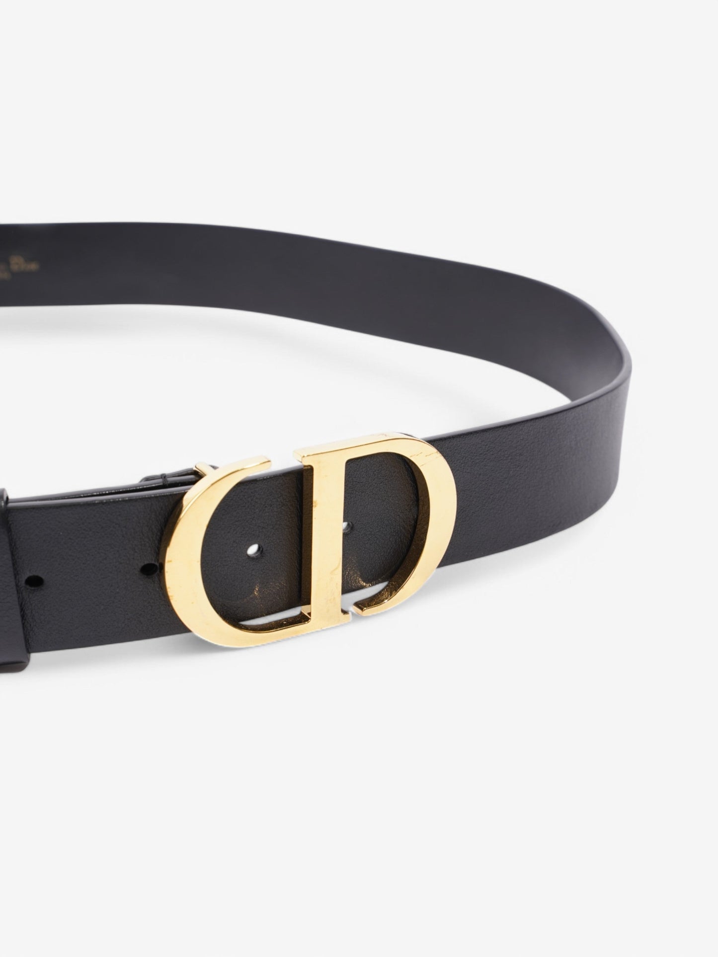 Christian Dior 30 Montaigne Belt Black Leather 95cm 38"