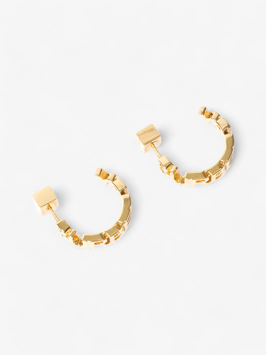 Burberry Logo Hoop Earrings Gold Base Metal