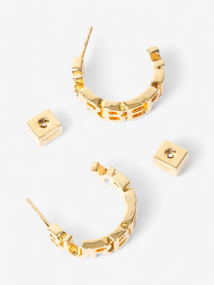 Burberry Logo Hoop Earrings Gold Base Metal