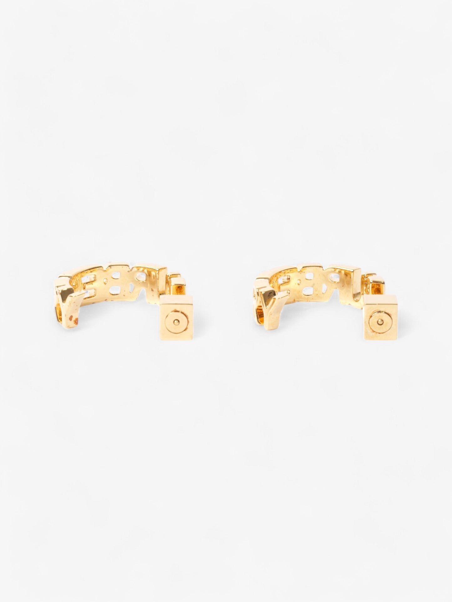 Burberry Logo Hoop Earrings Gold Base Metal