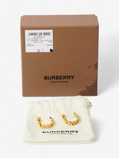 Burberry Logo Hoop Earrings Gold Base Metal