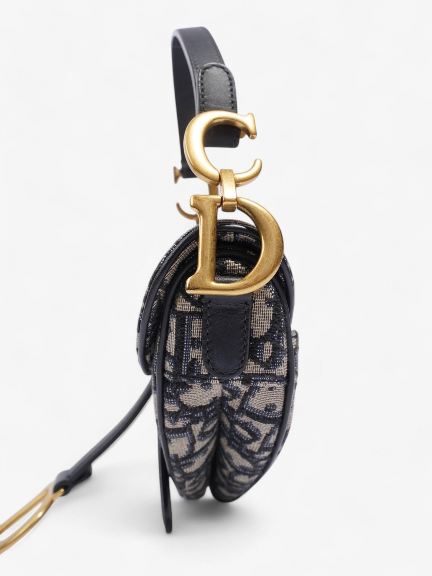 Christian Dior Saddle Bag Blue Oblique Canvas Mini