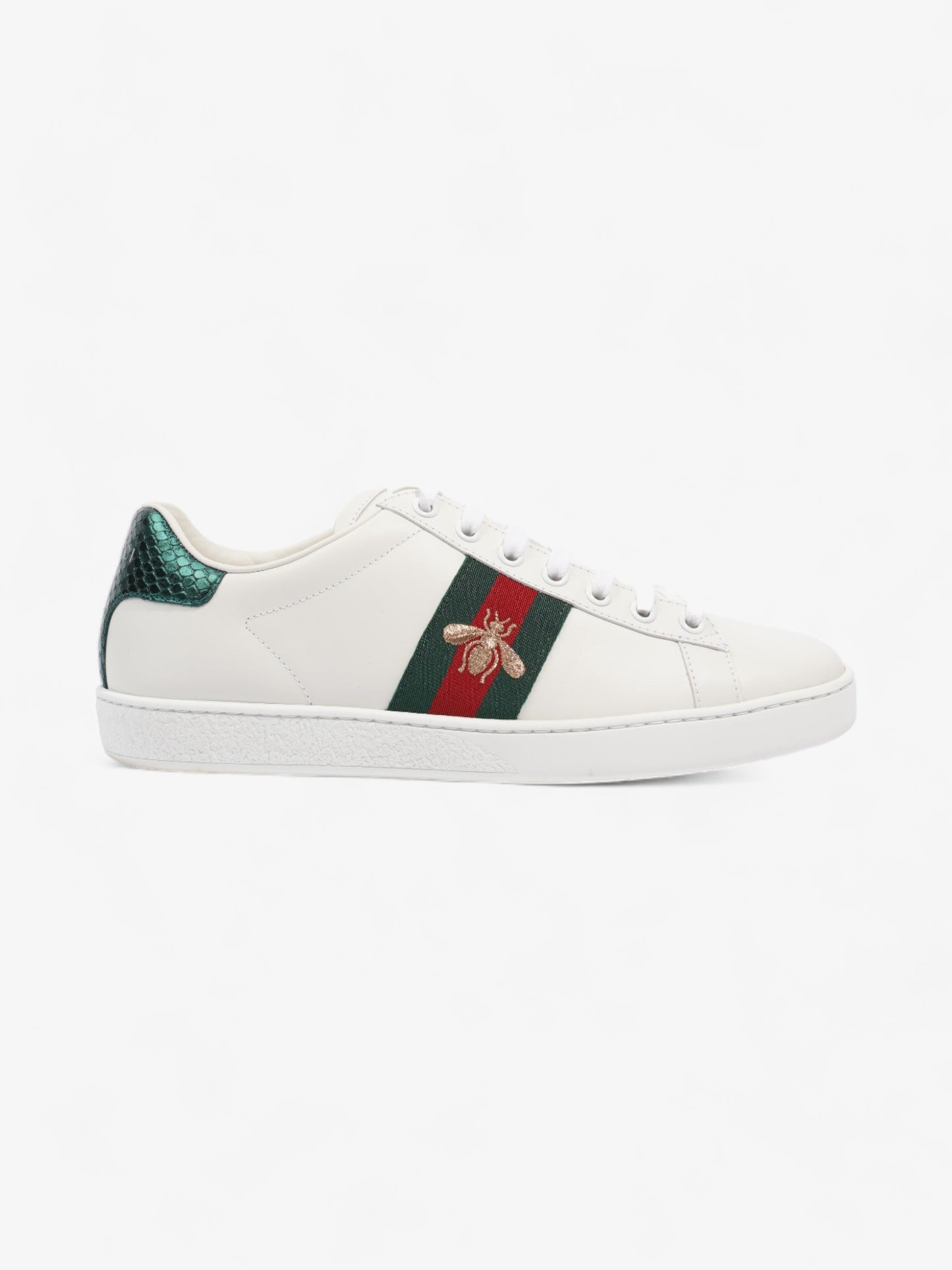 Gucci Ace Sneakers with Bee White / Red / Green Leather EU 37.5 UK 4.5