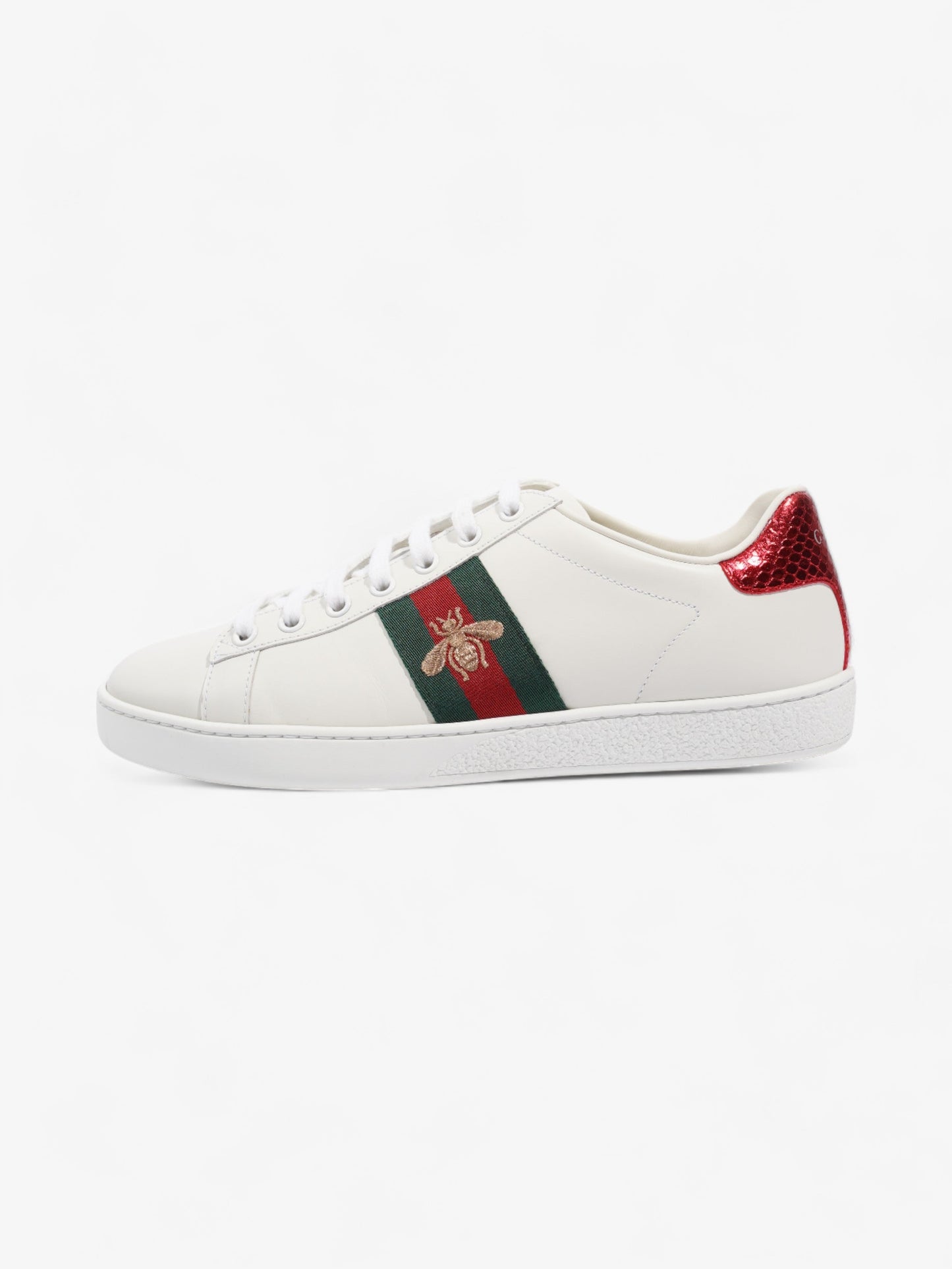 Gucci Ace Sneakers with Bee White / Red / Green Leather EU 37.5 UK 4.5
