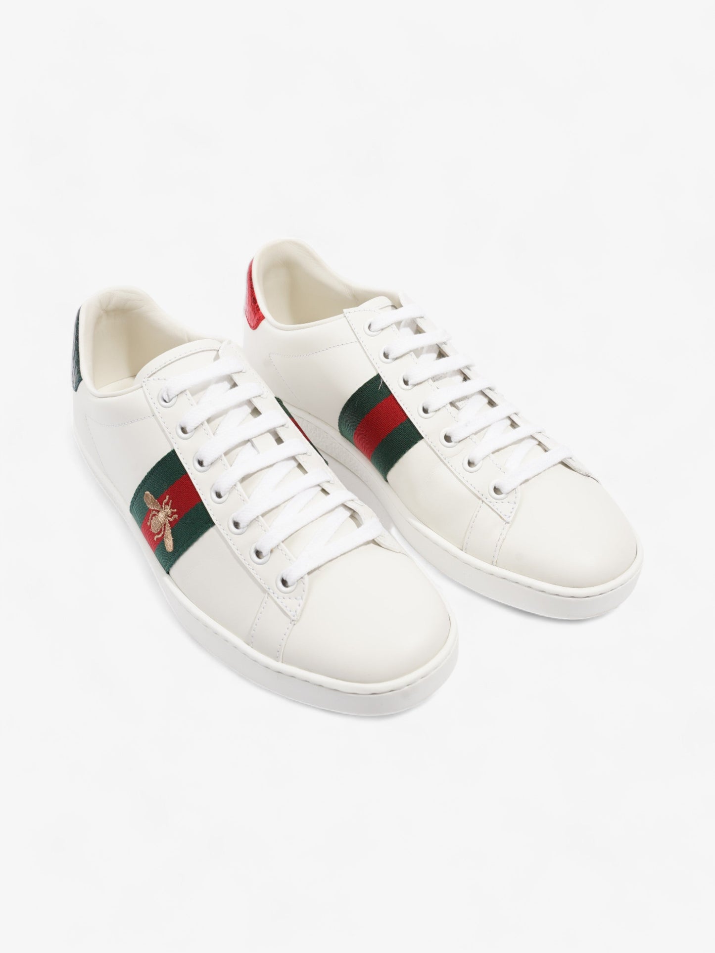Gucci Ace Sneakers with Bee White / Red / Green Leather EU 37.5 UK 4.5