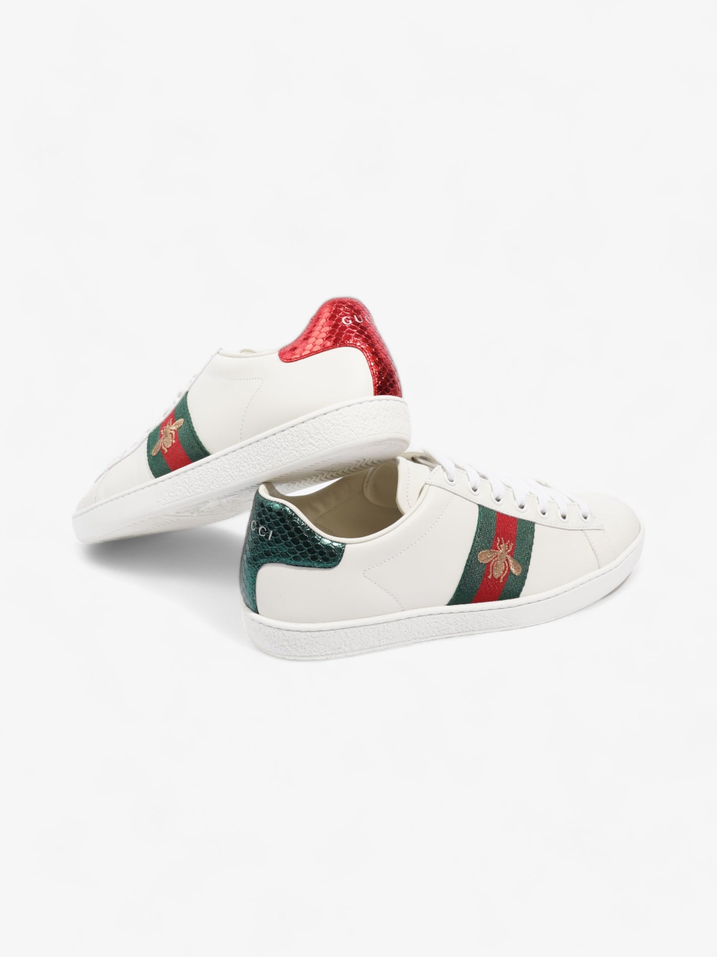 Gucci Ace Sneakers with Bee White / Red / Green Leather EU 37.5 UK 4.5