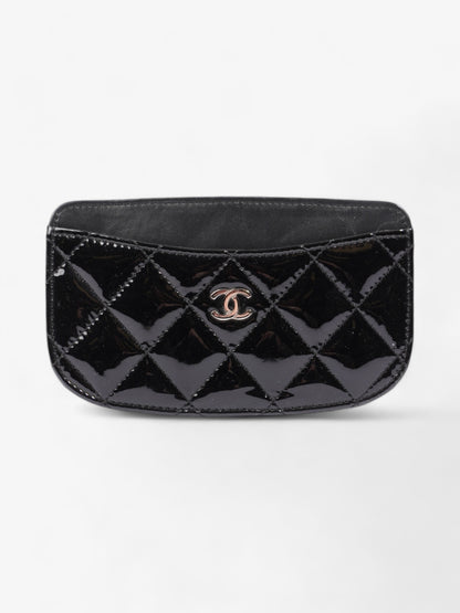 Chanel CC Card Holder Black Patent Leather