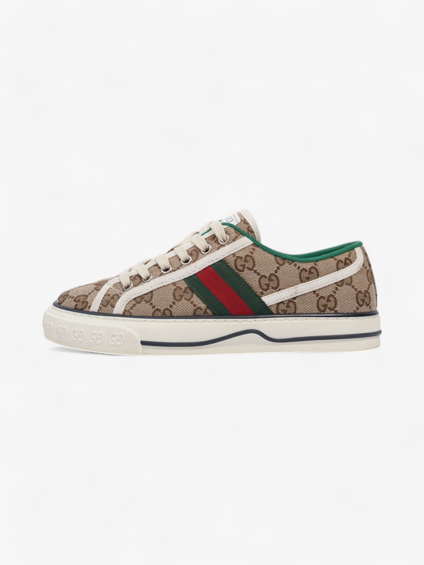 Gucci GG Tennis 1977 Sneakers Beige  / Green / Red Canvas EU 37 UK 4