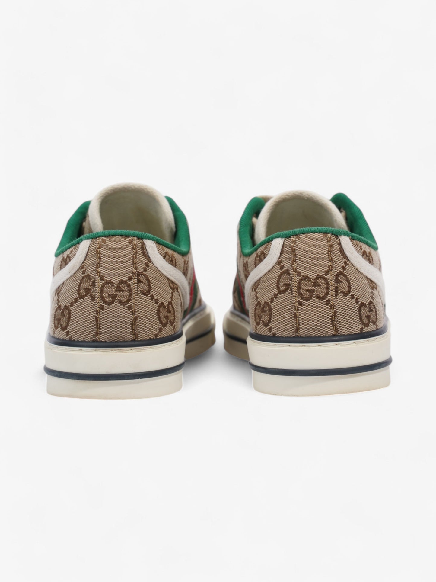 Gucci GG Tennis 1977 Sneakers Beige  / Green / Red Canvas EU 37 UK 4