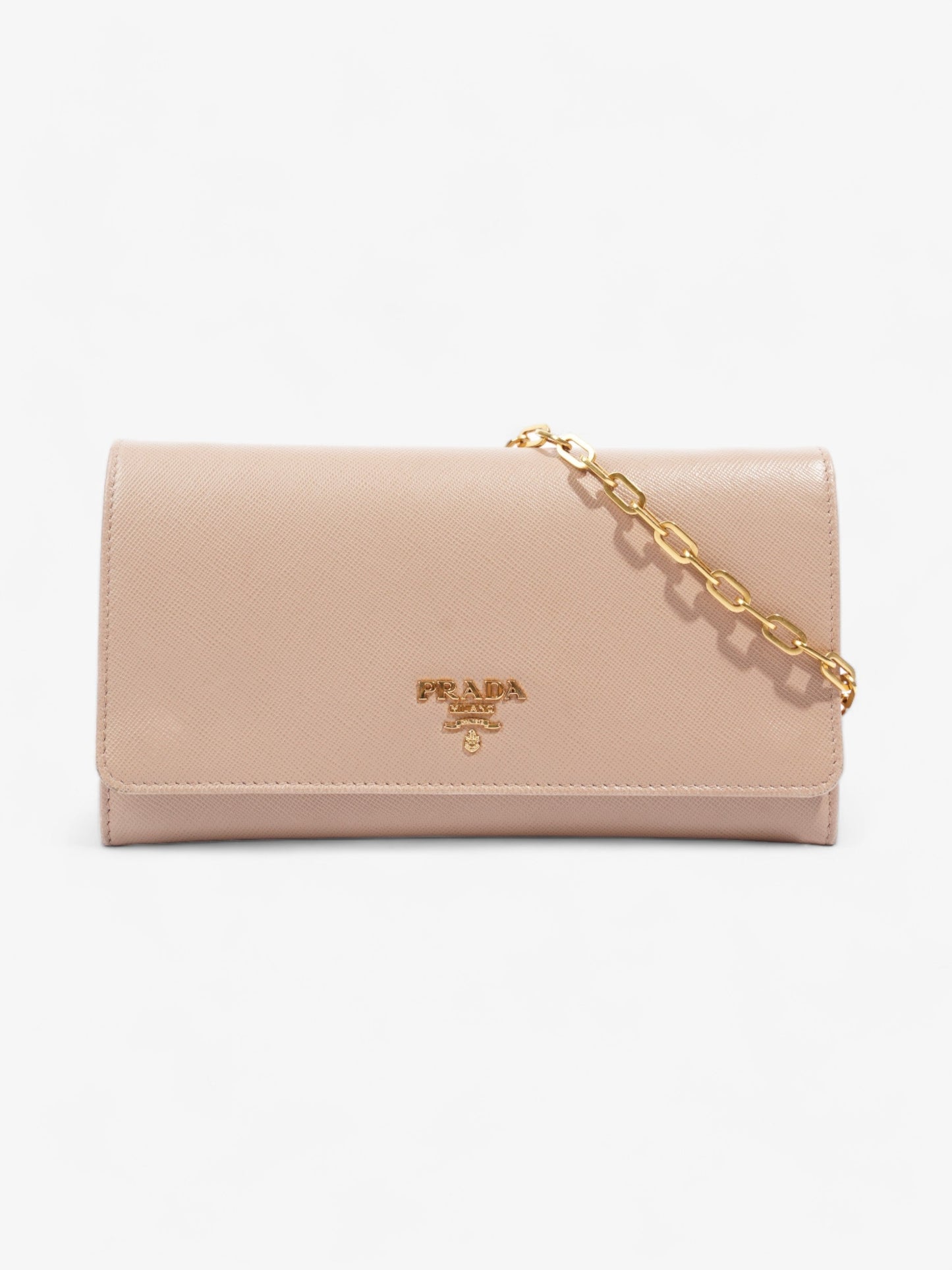 Prada Long Flap Neutral Saffiano Leather