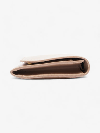 Prada Long Flap Neutral Saffiano Leather