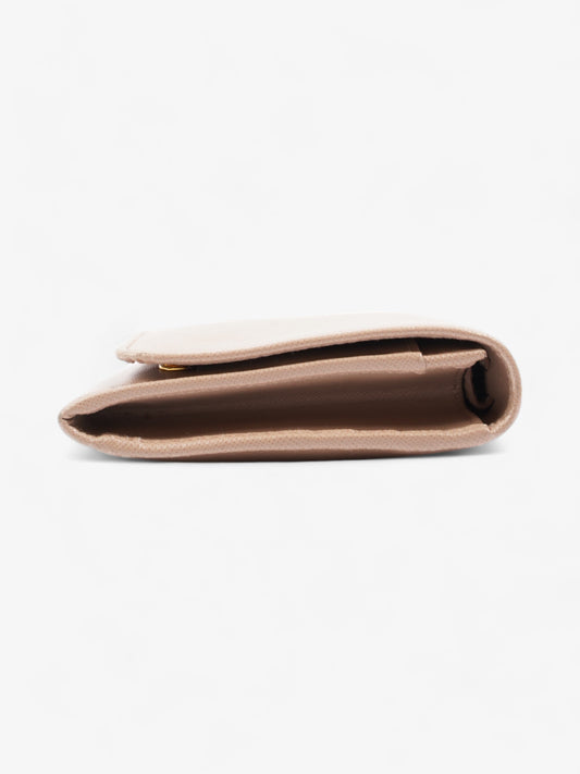 Prada Long Flap Neutral Saffiano Leather