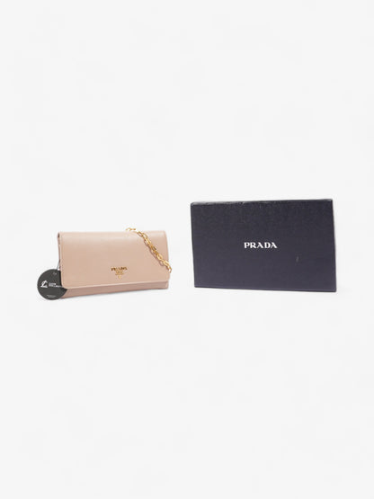 Prada Long Flap Neutral Saffiano Leather